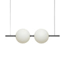 Axyaa Frosted Glass LED Long Table Pendant Light Chandelier