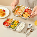 Axyaa 304 Stainless Steel Dinner Plate - Large Capacity, Durable, for Kids & Students