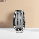 Clear Grey Vase for Chic Plant Display - Axyaa Minimalist Table Decor
