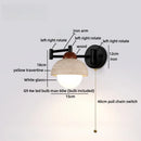 Axyaa Yellow Travertine LED Wall Lamp Sconce, Modern Black Iron Arm for Indoor Lighting