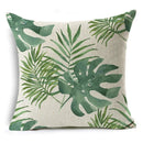Axyaa Tropical Plants Linen Cushion Cover 45x45cm - Decorative Sofa Bed Pillow Case