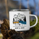 Personalized Caravan Enamel Mug by Axyaa - Camper Coffee Tea Cup