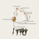 Axyaa Ceramic LED Wall Lamp Pull Chain Switch Nordic Copper Wandlamp