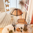 Axyaa Nordic Fabric Lantern LED Chandelier Pendant Light for Home Decor