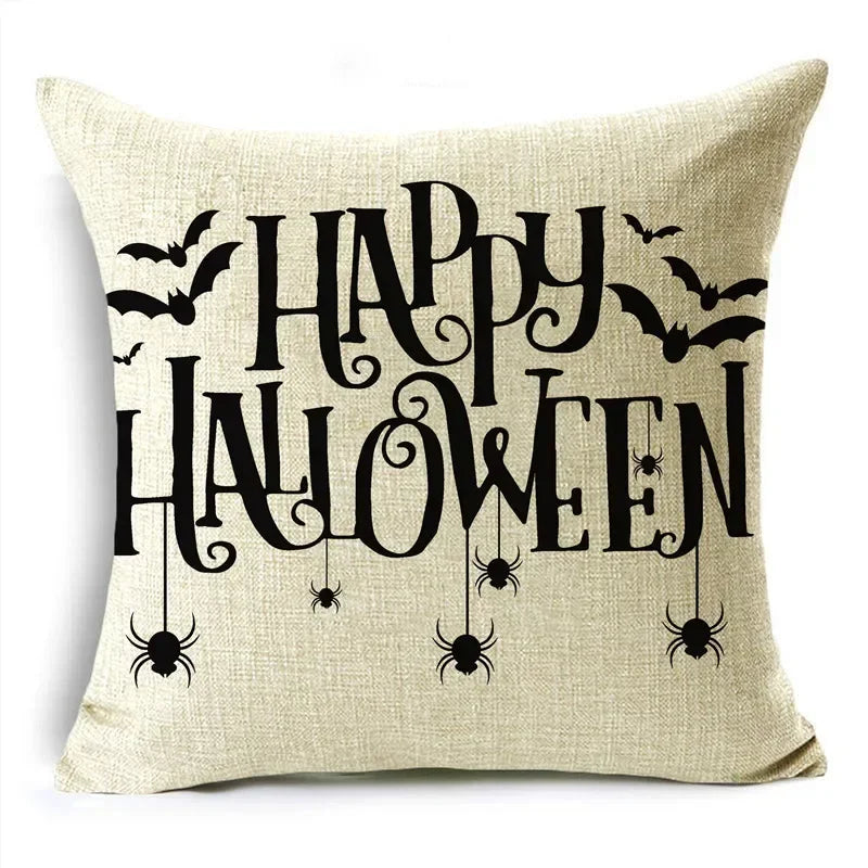 Black White Happy Halloween Trick Or Treat Pillowcase for Axyaa Décor