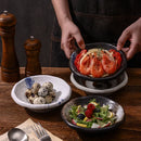 Axyaa Splashing Ink Sashimi Bowl Retro Salad Dessert Ceramic Tableware