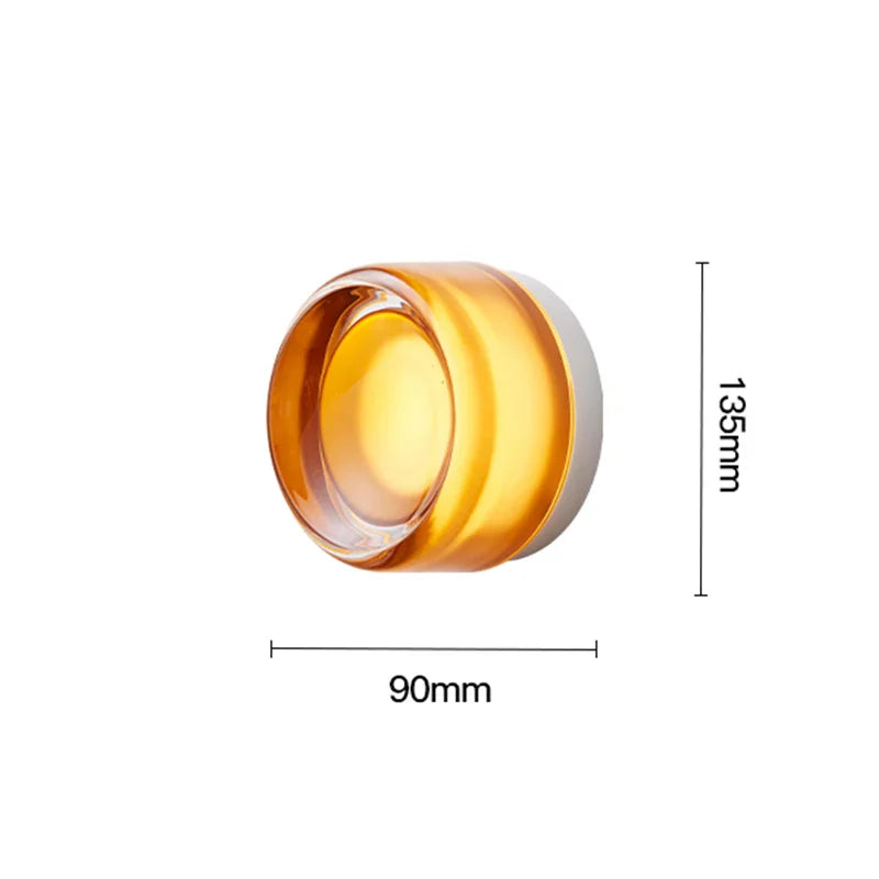 Axyaa Round Glass LED Wall Sconce, 4 Colors, Waterproof, Modern Wandlamp