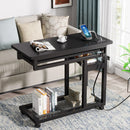 Axyaa Portable Laptop Table with Power Outlet & Adjustable Height on Wheels