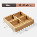 Axyaa Bamboo Partition Dessert Plate - Snack Storage Tray for Dried Fruits & Treats