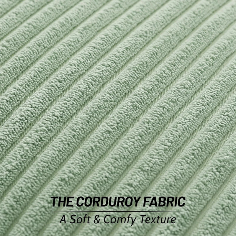 Axyaa Soft Corduroy Striped Throw Pillow Covers 18x18 Inch Farmhouse Boho Decor