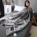 Axyaa Luxury Silk Quilt Queen Comforter Ultra-Soft Spring/Summer Satin Quilted High-End