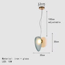 Axyaa Nordic Glass Chandelier LED Pendant Lamp for Home Decor