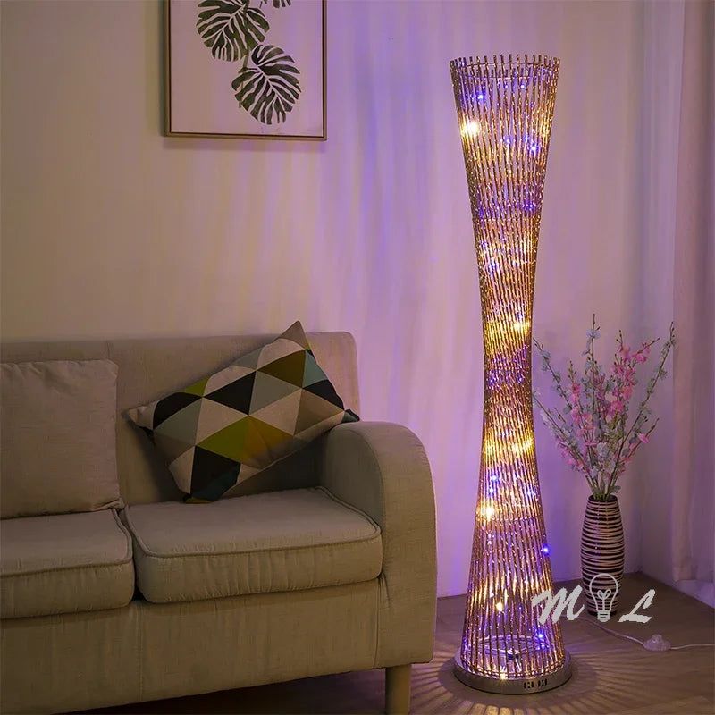 Axya Tower Floor Lamp for Living Room Decor - Modern Aluminum LED Stand