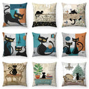 Cute Cartoon Cat Pillow Cover 45x45cm - Axyaa Home Decorodox