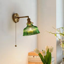 Axyaa Nordic Modern LED Wall Lights Copper Glass Pull Chain Switch Home Decor