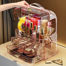 Axyaa Clear Lipstick Holder with Lid and Handle, Compact Makeup Organizer