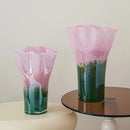 Axyaa Pink Gradient Glass Vase Hydroponic Terrarium Home Decoration Flower Arrangement