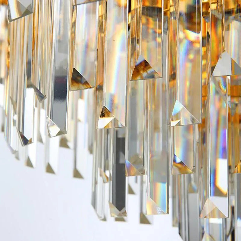 Luxury Golden LED Crystal Ceiling Light by Axyaa: Modern Round Living Room Lamp