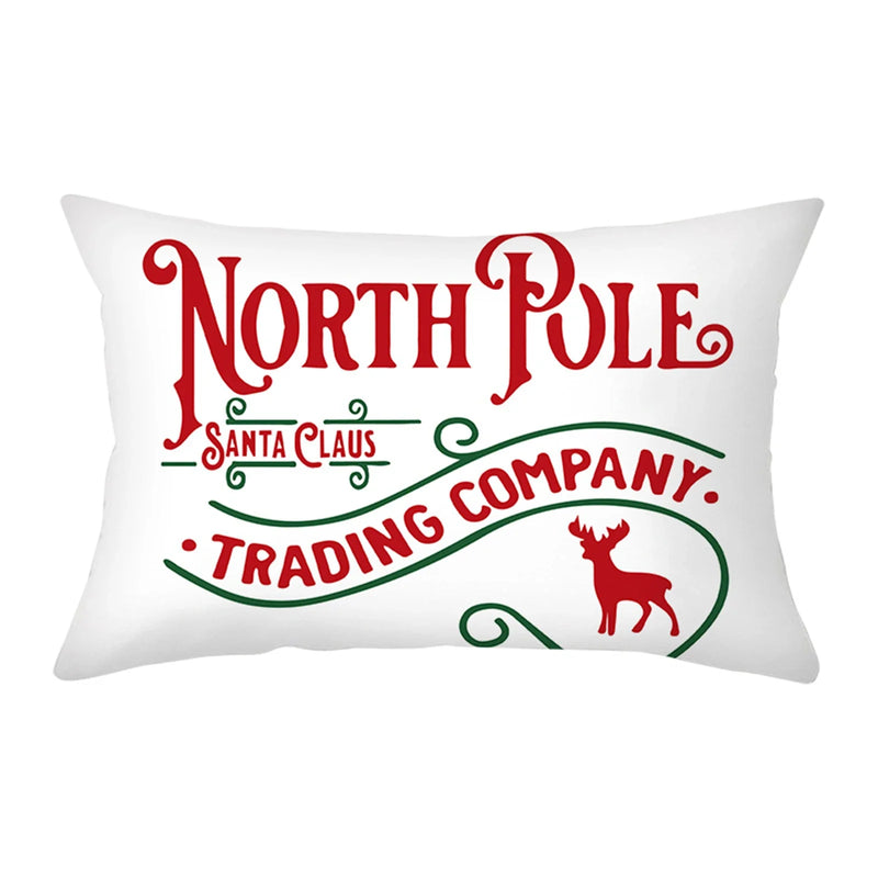 Axyaa Christmas Printed Deer & Santas Pillow Case 30x50cm
