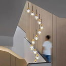 Axyaa Crystal Chandelier Stair Pendant Lamp Living Room Interior Lighting