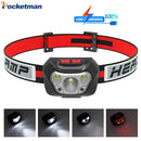 Axya High Lumen LED+COB Headlamp: Waterproof, 6 Lighting Modes, Red Light