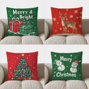 Axyaa Christmas Gift Pillow Cover - Merry & Bright Pattern for Sofa, Bedroom, Car