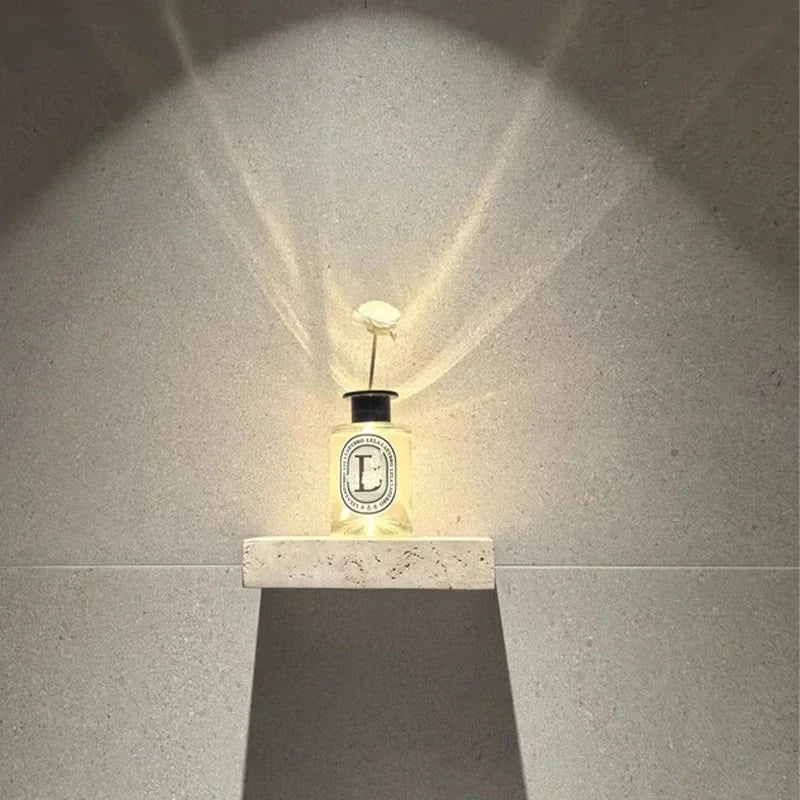 Axyaa Yellow Travertine LED Wall Sconce - Modern Minimalist Marble Lamp