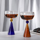Axyaa Elegant Champagne Coupes with Blue Amber Ball Stem.