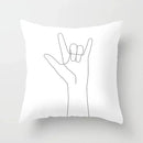 Axyaa Abstract Art Couple Portrait Pillow Cover 45X45CM