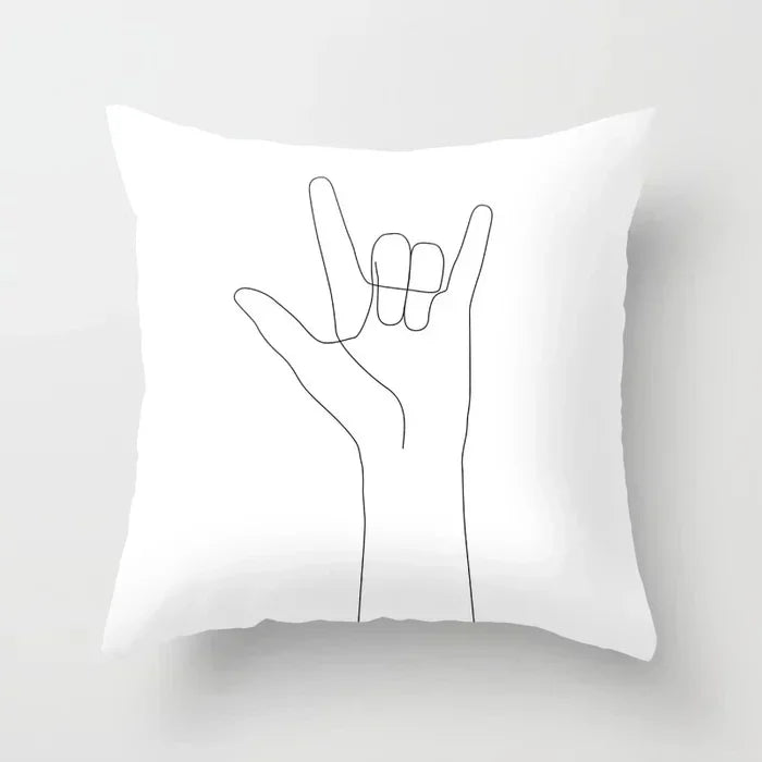 Axyaa Abstract Art Couple Portrait Pillow Cover 45X45CM