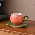 Axyaa Tulip Ceramic Coffee Cup Set - European Design Mug for Afternoon Tea and Breakfast