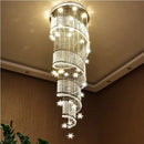 Axyaa Star & Moon Modern Crystal Chandelier for Lobby and Stair Lighting
