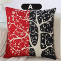 Axyaa Black Red Tree Cotton Linen Throw Pillow Cover Decor Home Sofa Bed Decorative