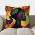 Colorful Silhouette Art Pillow Cover for Sofa, Bedroom, Car by Axyaa