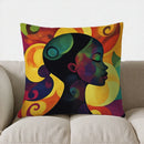 Colorful Silhouette Art Pillow Cover for Sofa, Bedroom, Car by Axyaa