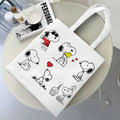 Axyaa Cartoon Dog Tote Bag - Foldable Shoulder Bag for Women and Students