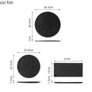 Axya Rock Texture Ceramic Flat Plate for Molecular Cuisine and Specialty Tableware