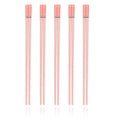 Axyaa Pink Cherry Blossom Non-Slip Alloy Chopsticks – Set of 5 Pairs