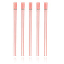 Axyaa Pink Cherry Blossom Non-Slip Alloy Chopsticks – Set of 5 Pairs