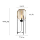 Axyaa Smoke Gray Glass Floor Lamp Industrial Nordic Style for Living Room & Bedroom