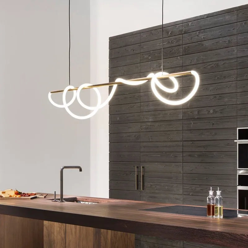 Modern LED Ceiling Chandelier by Axyaa - Stylish Suspension Pendant Light for Dining Room