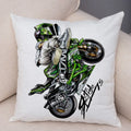 Axyaa Extreme Sports Motorcycle Pattern Cushion - Cartoon Design for Home & Car