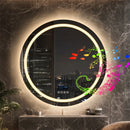 Axyaa 800mm Round LED Bathroom Mirror Front+Backlit Bluetooth Colour Dimmable Anti-fog