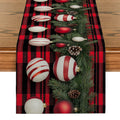 Axyaa Christmas Holly Pine Cone Table Runner