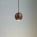 Axyaa Black Walnut LED Pendant Lamp GU10 Round Children's Bedroom Decoration Hanging Lights