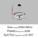 Axyaa Minimalist Ring LED Pendant Light - Modern Nordic Hanging Lamp