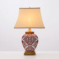 Axyaa Red Ceramic Table Lamp | Retro Living Room Decor | Bedroom Bedside Accentlamp