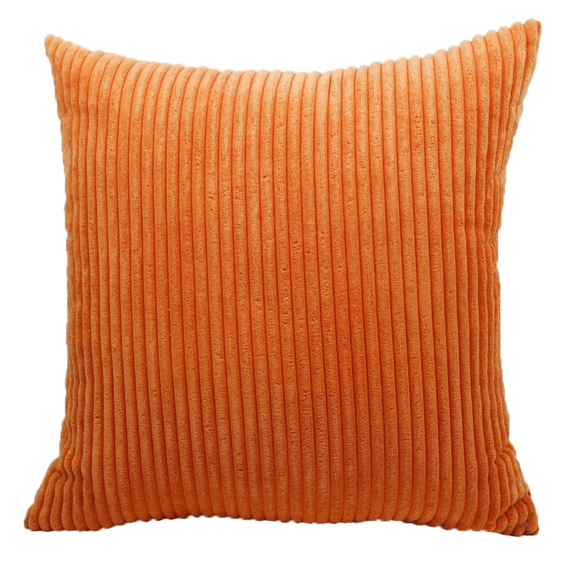 Axyaa Soft Corduroy Cushion Cover Striped Throw Pillow Case for Home Decor