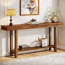 Axyaa 2-Tier Extra Long Wood Console Table, Narrow Sofa Entryway Table with Storage