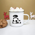 Axyaa Panda Print Enamel Coffee Tea Cup Cute Kawaii Mugs Drinkware Unique Gift
